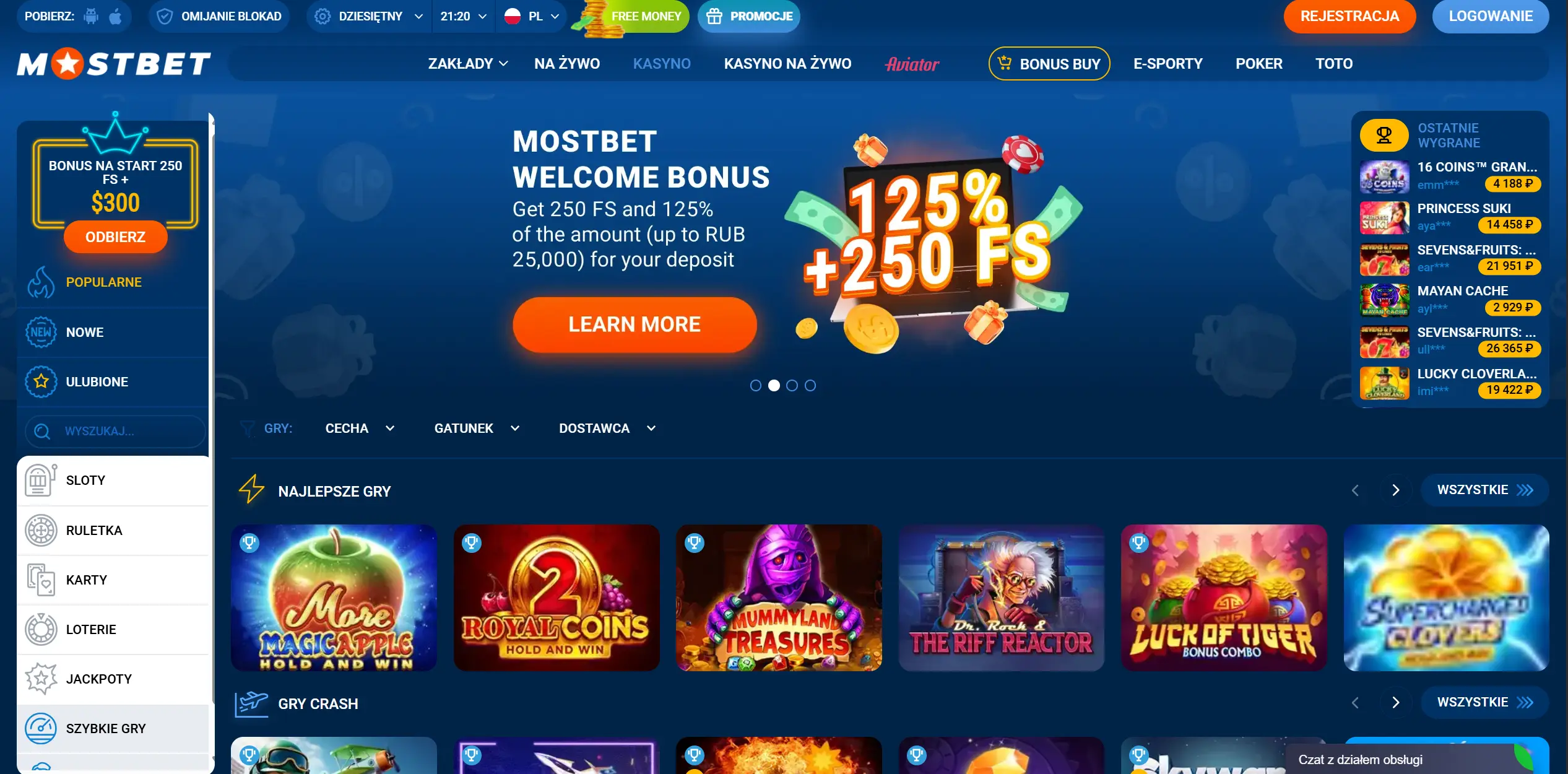 Kasyno w Mostbet